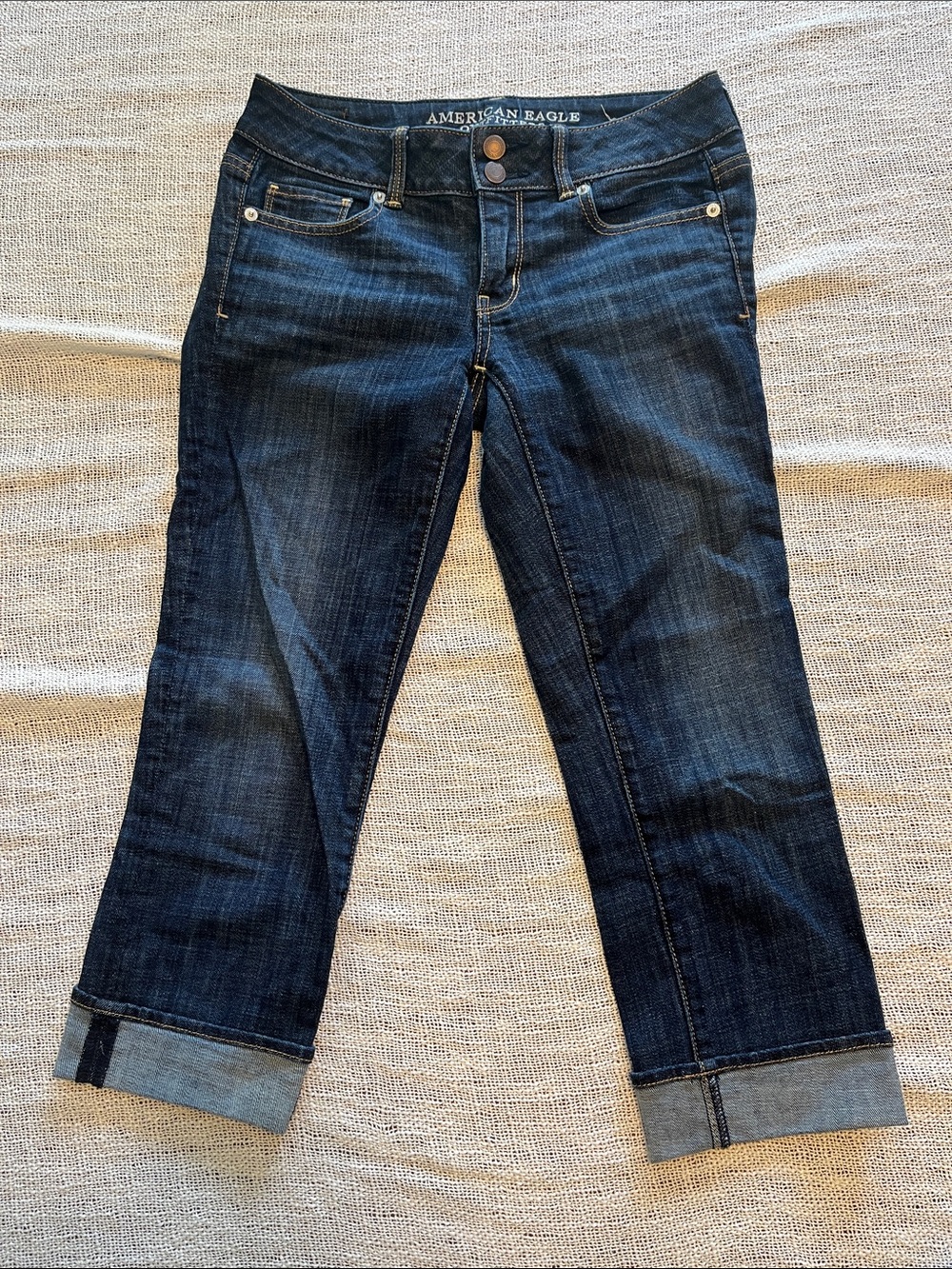 American Eagle Outfitters Dark Indigo Cropped Jeans